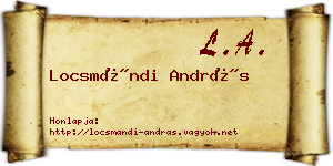 Locsmándi András névjegykártya